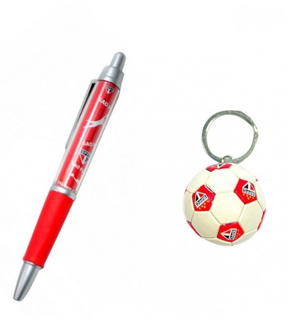 Kit Torcedor do sao Paulo 01 chaveiro bola +01caneta esferografica